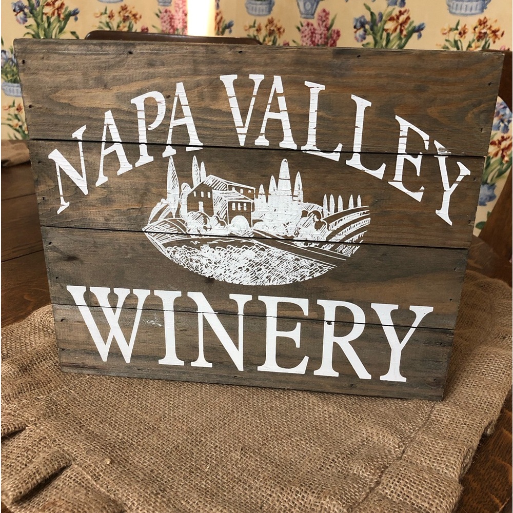 NAPA VALLEY WINERY Quill 🪶 to Paper 📄 by Sixtrees Wooden Sign
